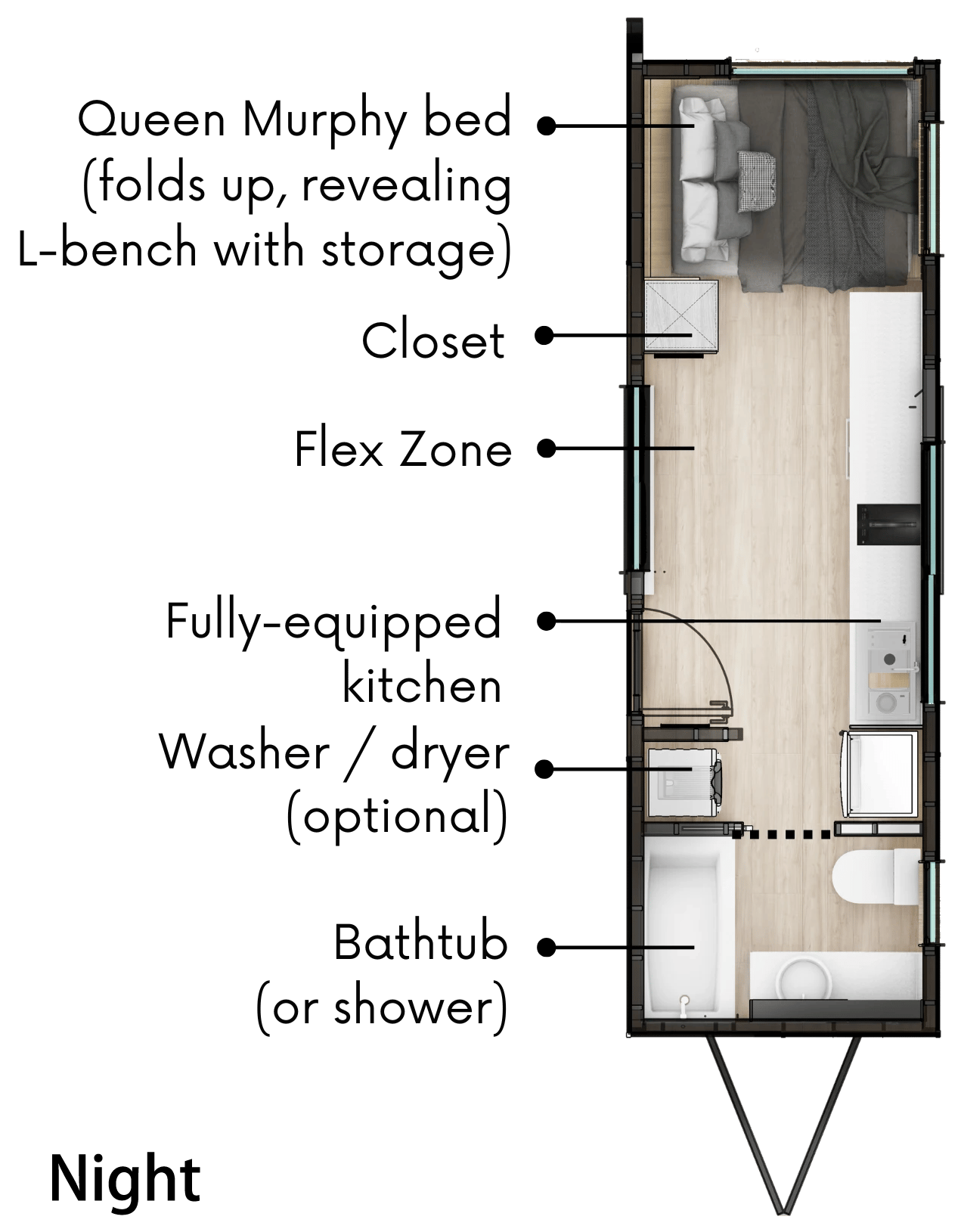 Tiny home for sales floorplan