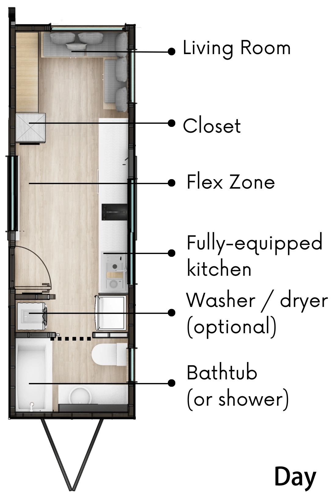 Tiny Home for sale floorplan