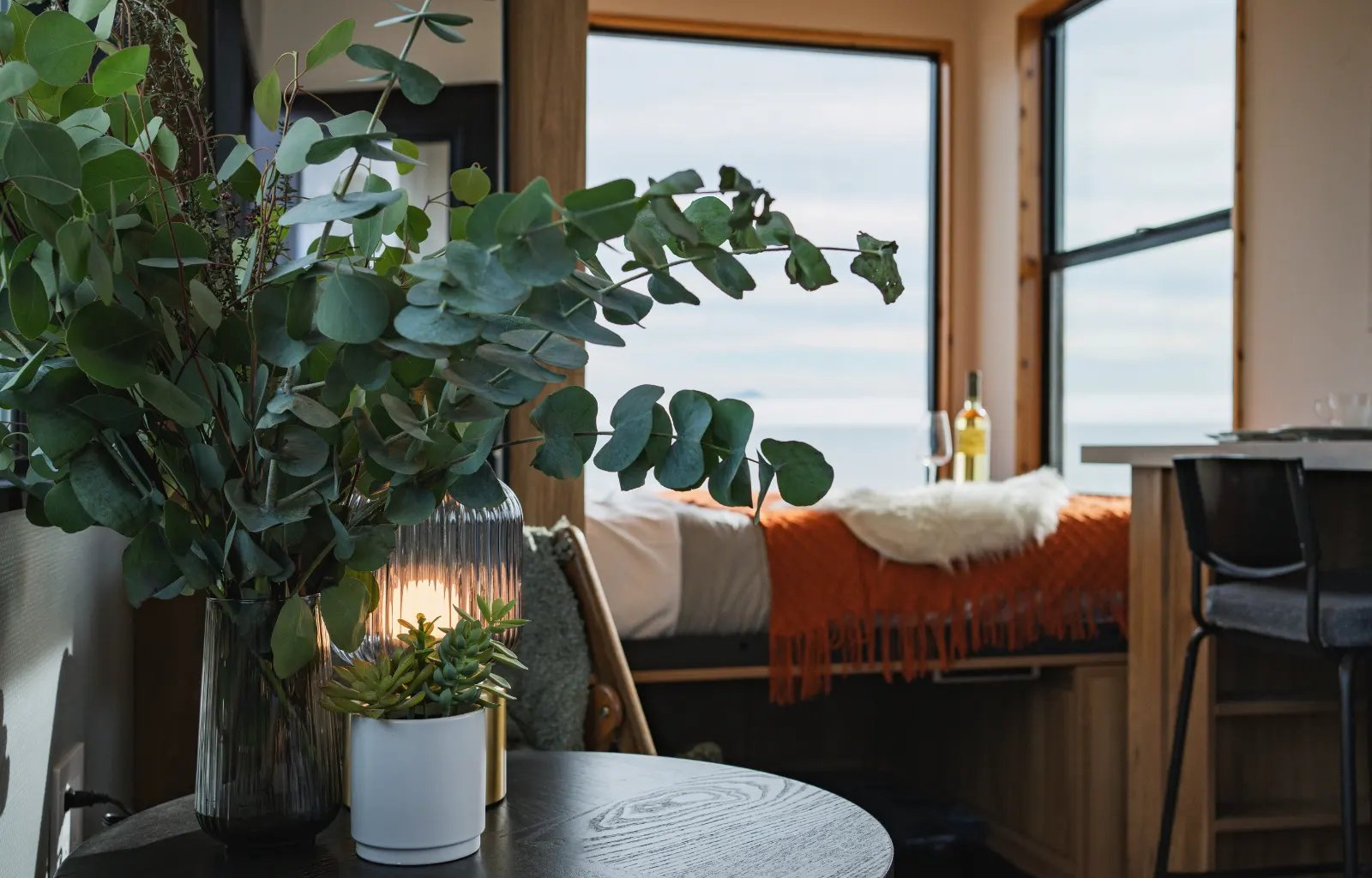 Clever Tiny Homes interior photo showing murphy bed.